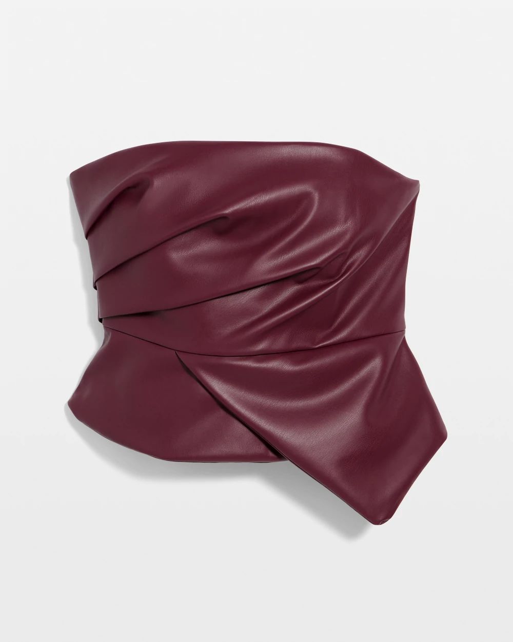 Draped Faux Leather Bustier | White House Black Market